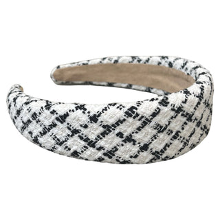 Padded Headband - White Plaid - Traditional Headband - Headbands of Hope - Headbands of Hope