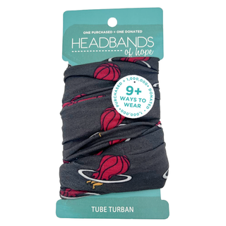 Miami Heat Tube Turban Headband - Tube Turbans - NBA - Headbands of Hope - Headbands of Hope